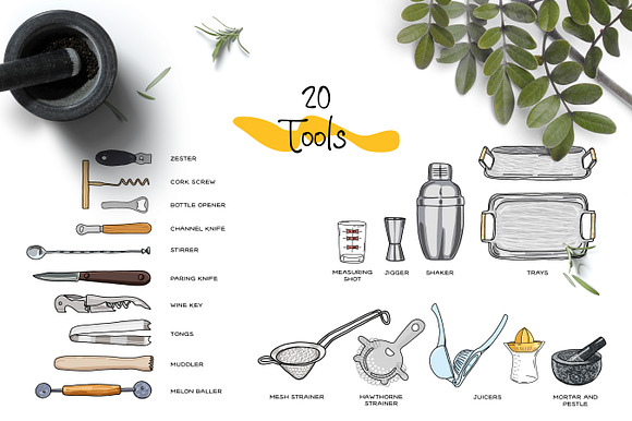 Cocktail Creator Set: Vector & PNG in Illustrations - product preview 8