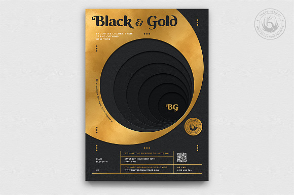 10 Black and Gold Flyers Bundle V2 in Flyer Templates - product preview 1
