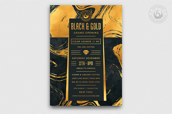 10 Black and Gold Flyers Bundle V2 in Flyer Templates - product preview 2