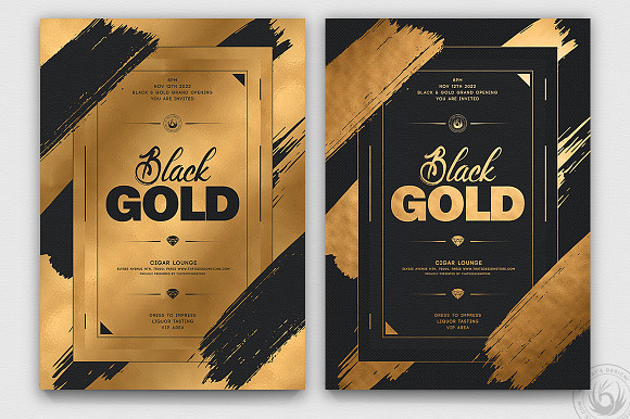 10 Black and Gold Flyers Bundle V2 in Flyer Templates - product preview 5