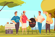 Barbecue friends composition