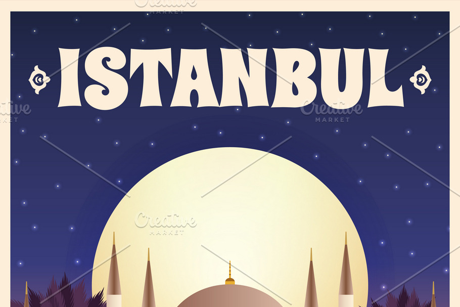 Turkey travel tourist flat poster in Illustrations - product preview 8