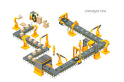 Automatic factory with conveyor line