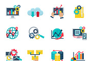 Big data analytics technology icons