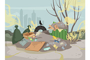 Waste smell. Toxic junk mountain
