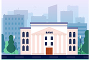 Bank in city. Business urban