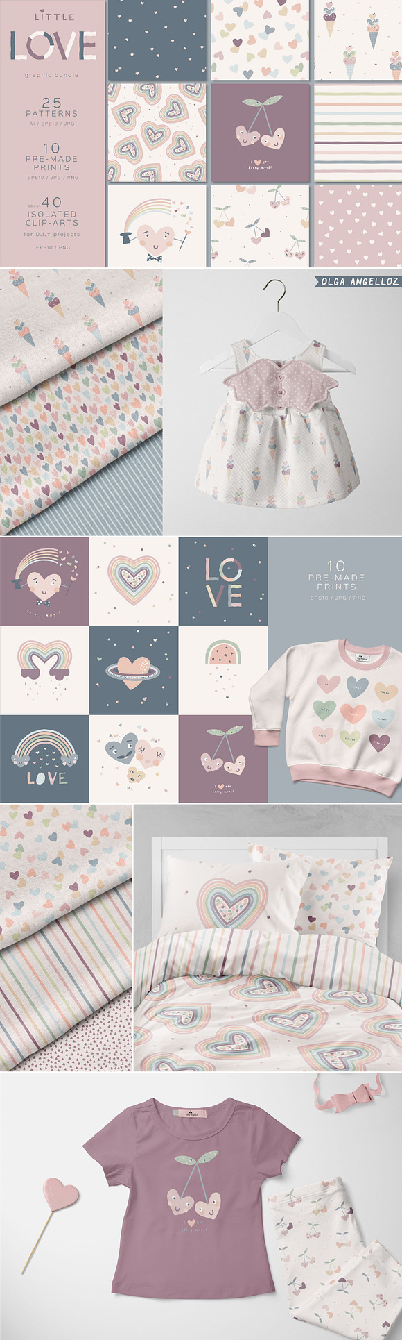 Little Love clipart & pattern set in Patterns - product preview 12
