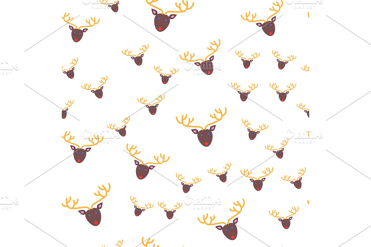 Deer head seamless pattern in Illustrations - product preview 8