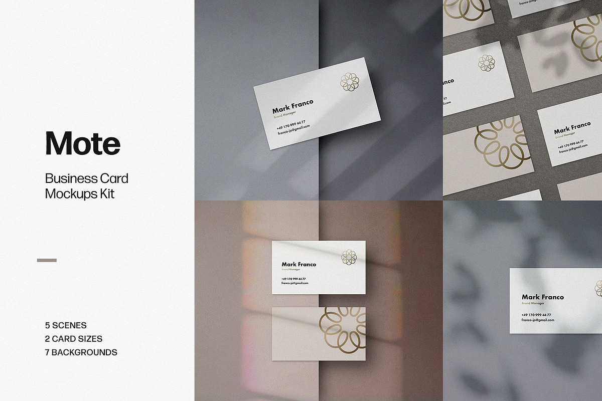 Mote Business Card Mockups in Print Mockups - product preview 8