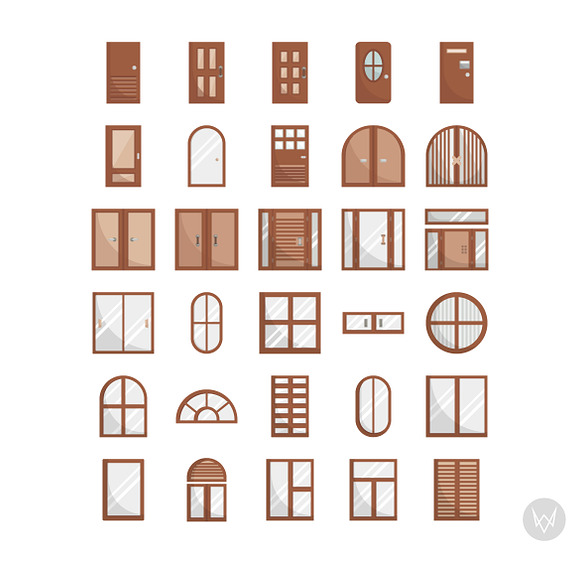 30 Doors and Windows Icon Sets in Construction Icons - product preview 1