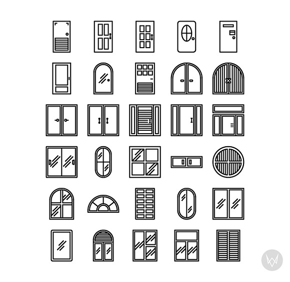 30 Doors and Windows Icon Sets in Construction Icons - product preview 2