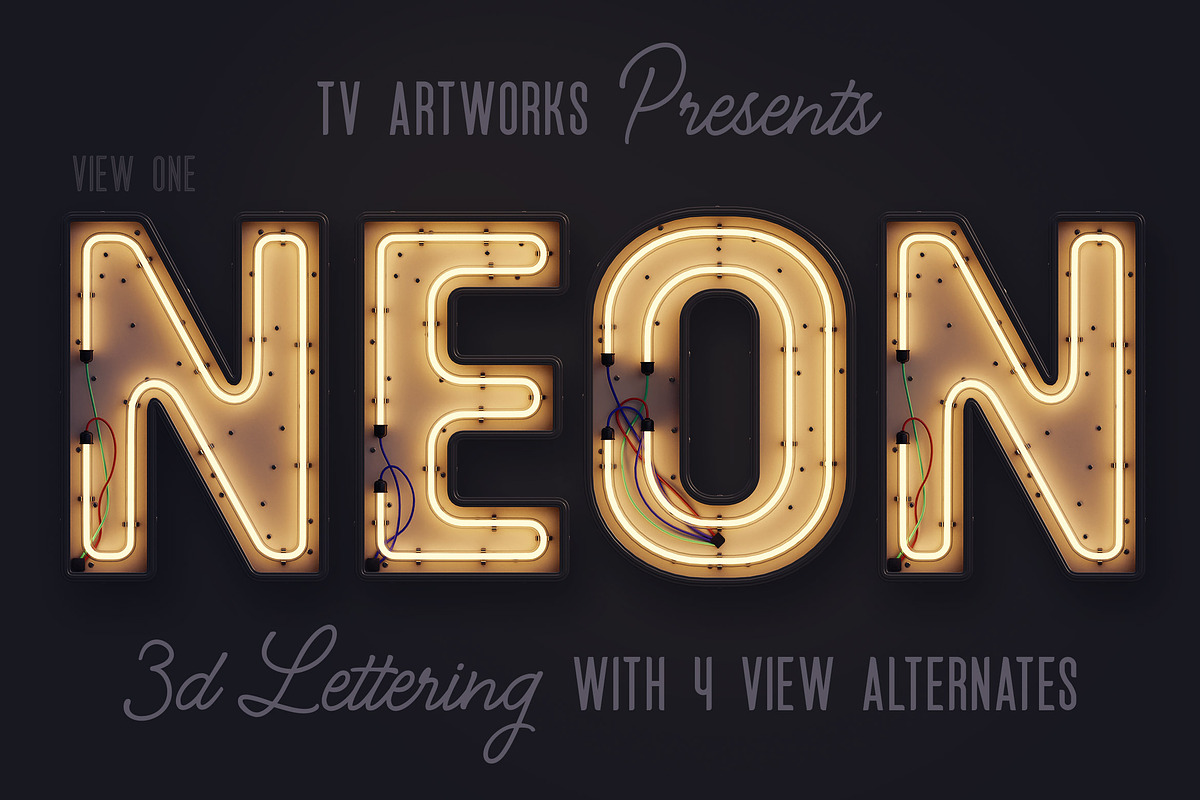 Modern Neon 3D Lettering in Graphics - product preview 8