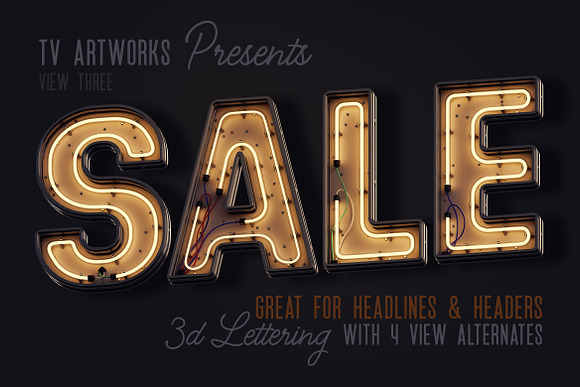 Modern Neon 3D Lettering in Graphics - product preview 2