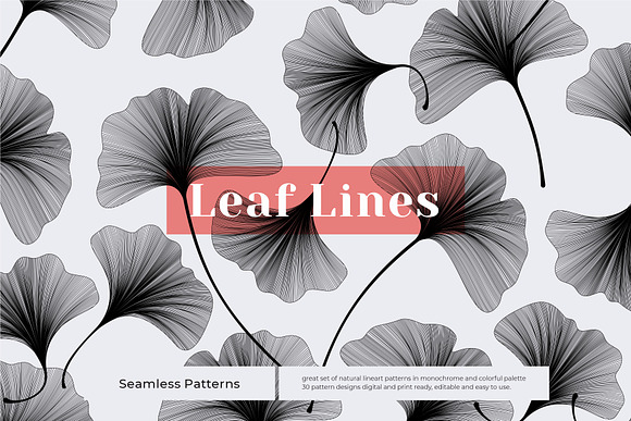 Leaf Lines Seamless Patterns in Patterns - product preview 6