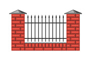 Illustration of bricks fence with