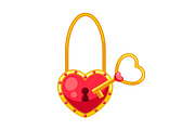 Valentines Day heart shaped lock