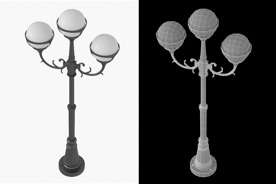 Classic Street Light Lamp Post in Architecture - product preview 1