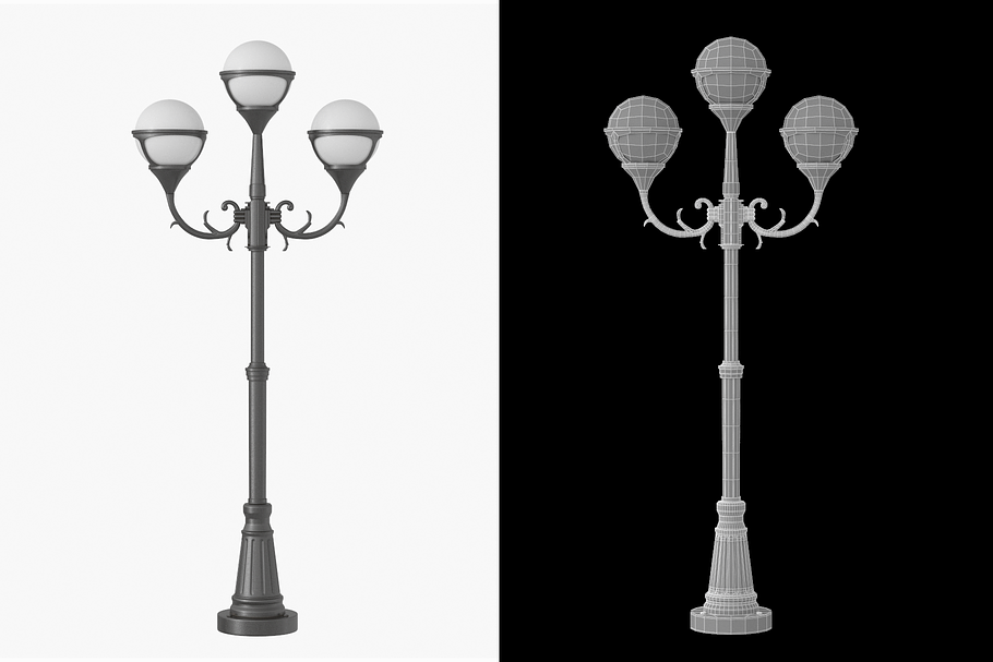 Classic Street Light Lamp Post in Architecture - product preview 2