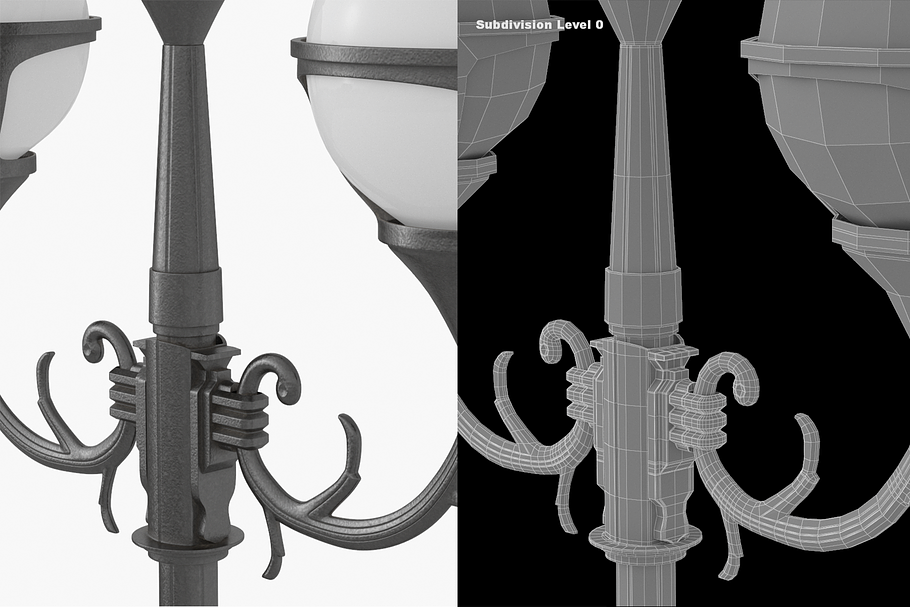Classic Street Light Lamp Post in Architecture - product preview 3
