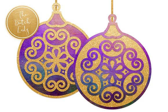 Christmas Ball Ornament Clipart Set in Illustrations - product preview 2