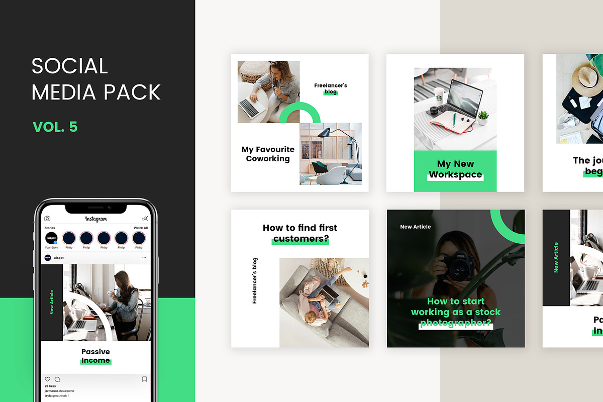 Social Media Pack Vol.5 in Instagram Templates - product preview 8
