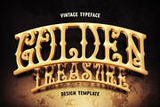 Golden Treasure font & template