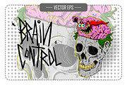 Vector Brain Control Illustration