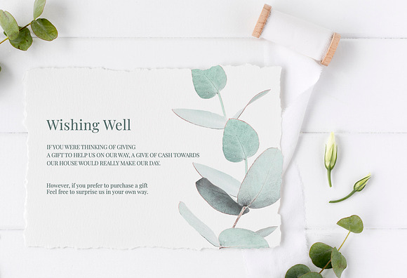 Eucalyptus Wedding Invitation Suite in Wedding Templates - product preview 5