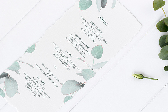 Eucalyptus Wedding Invitation Suite in Wedding Templates - product preview 6