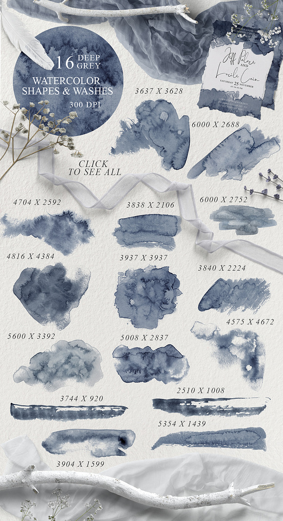 Elegant Watercolor Backgrounds in Objects - product preview 1