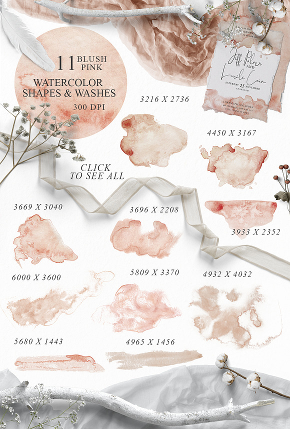 Elegant Watercolor Backgrounds in Objects - product preview 2