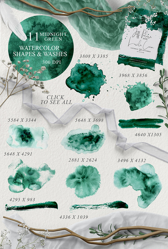 Elegant Watercolor Backgrounds in Objects - product preview 3