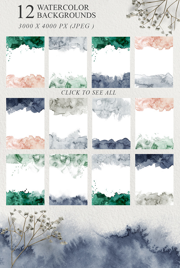 Elegant Watercolor Backgrounds in Objects - product preview 7