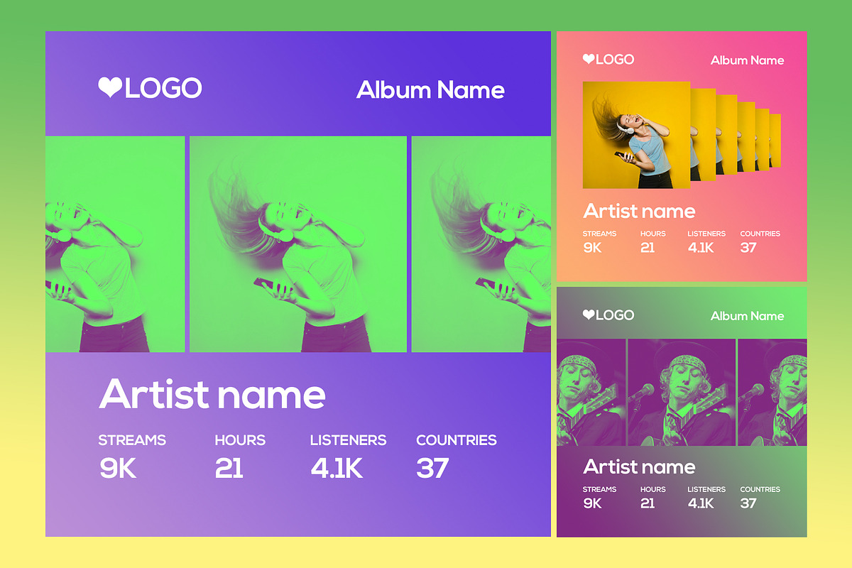Spotify Style Photo Template in Web Elements - product preview 8