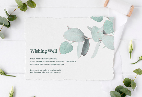 Eucalyptus Wedding Invitation Suite in Wedding Templates - product preview 3