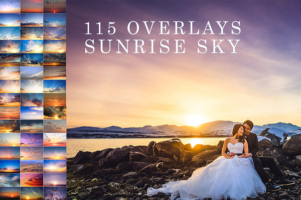 115 Sunrise sky photo overlays