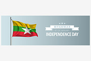 Myanmar happy independence day vecto