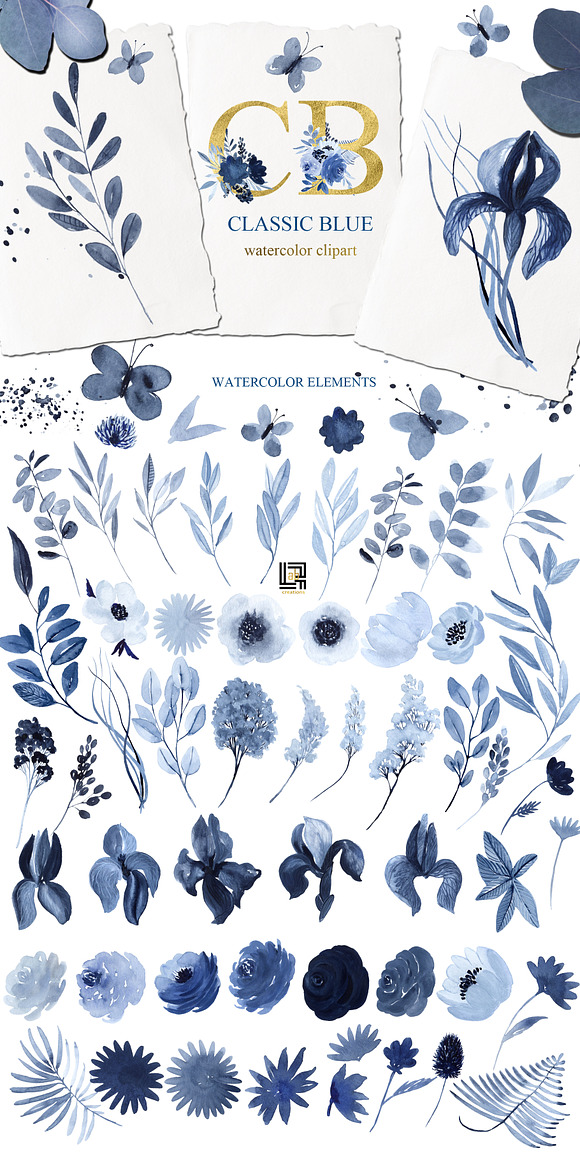 -50%OFF Classic Blue. Watercolor in Illustrations - product preview 4