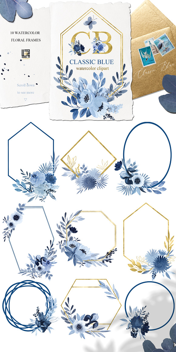 -50%OFF Classic Blue. Watercolor in Illustrations - product preview 5