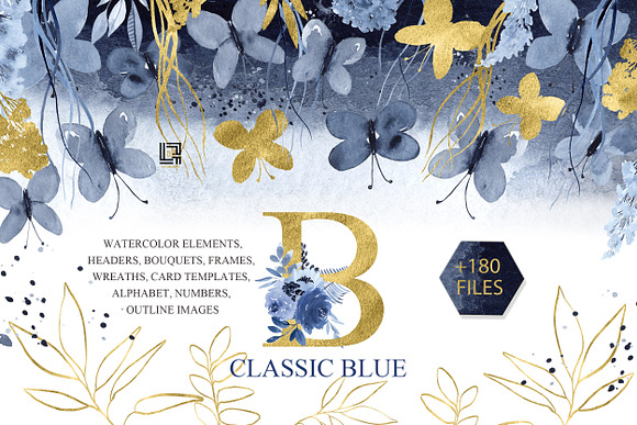 -50%OFF Classic Blue. Watercolor in Illustrations - product preview 9