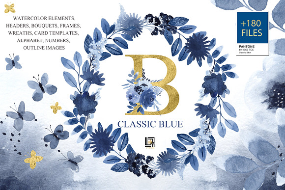 -50%OFF Classic Blue. Watercolor in Illustrations - product preview 11