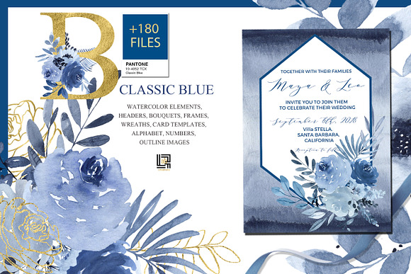 -50%OFF Classic Blue. Watercolor in Illustrations - product preview 12