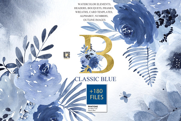 -50%OFF Classic Blue. Watercolor in Illustrations - product preview 13