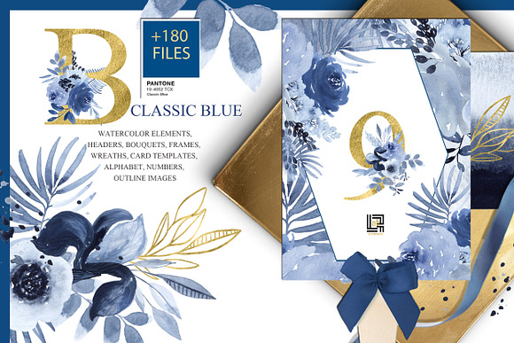 -50%OFF Classic Blue. Watercolor in Illustrations - product preview 14