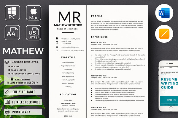 Resume Layout + Cover letter format