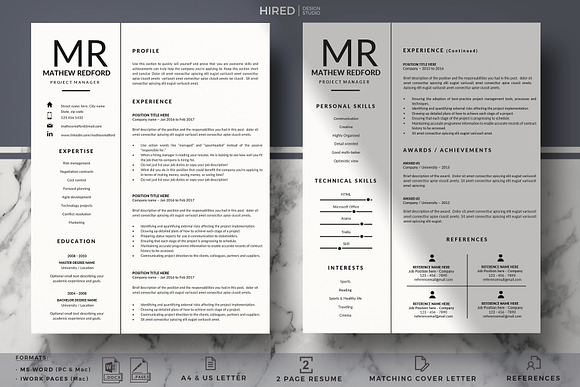 Resume Layout + Cover letter format in Resume Templates - product preview 1