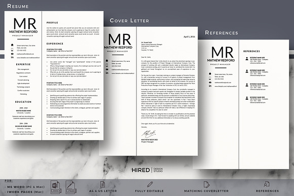 Resume Layout + Cover letter format in Resume Templates - product preview 3