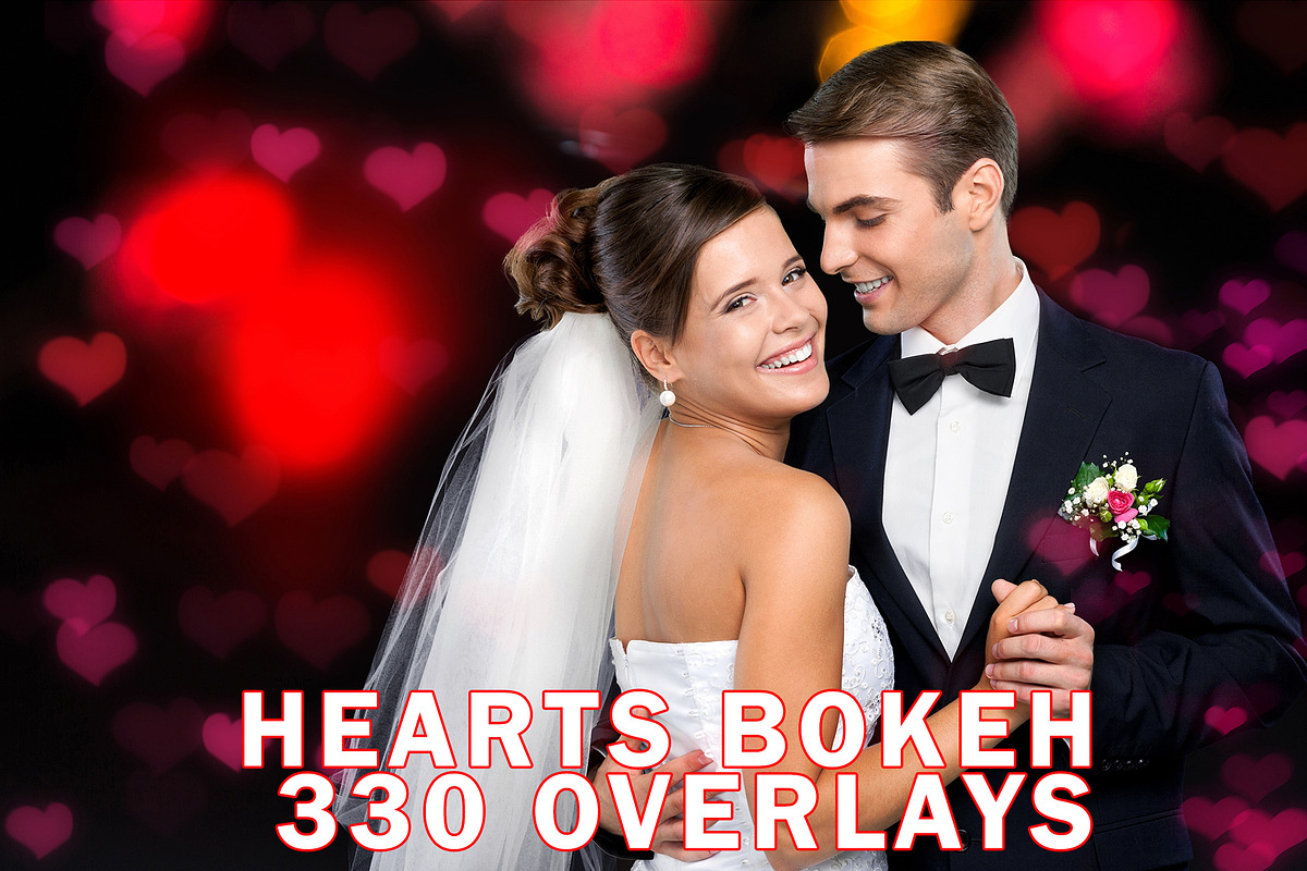 Flying Hearts Bokeh Photo Overlays in Objects - product preview 8