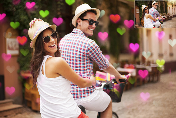 Flying Hearts Bokeh Photo Overlays in Objects - product preview 5