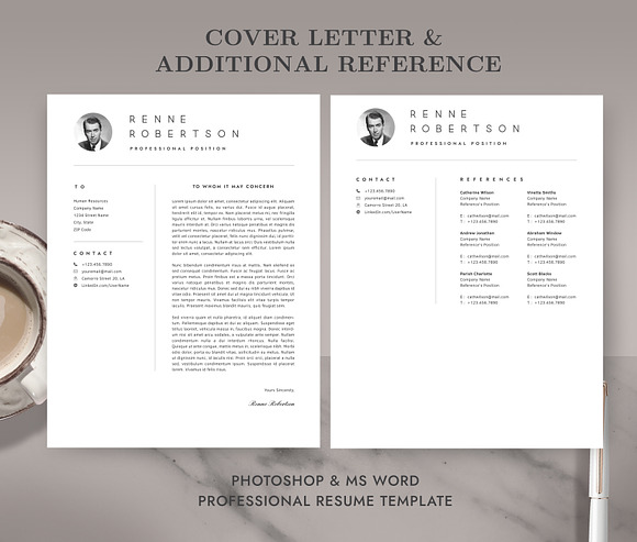 Professional Resume Template RE012 in Letter Templates - product preview 2